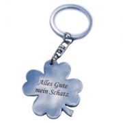 SCHL�SSELANH�NGER Kleeblatt inkl. GRAVUR nach Wunsch - Schl�sselanh�nger Kleeblatt mit individueller Laser -  Wunsch - Gravur eine tolle Geschenkidee        Sie gestalten und wir Laser-gravieren f�r Sie,  ...