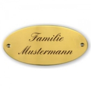 Haust�rschilder Messing 13,5cm x 6,5cm mit Gravur - Messingschilder - Haust�rschilder Messing 13,5cm x 6,5cm mit Gravur - Messingschilder   Elegantes T�rschild aus massiven Messing, poliert und einbrennlackiert.  Das Messingschild ist wetterfest somit ist das Schild ist f�r innen und...
