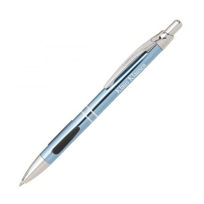 Blauer Kugelschreiber mit Gravur 