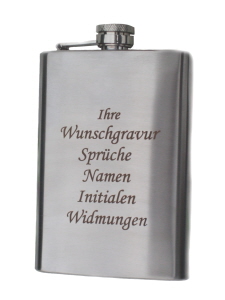 Flachmann gravieren lassen mit Ihrer Wunschgravur 