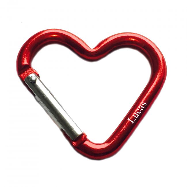 GRAVUR Herz Schl�sselanh�nger Karabiner aus Aluminium personalisieren