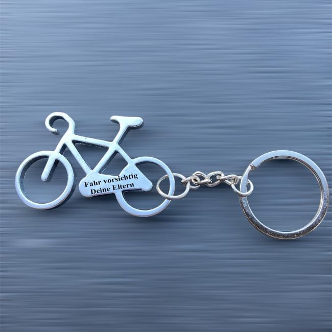 Geschenk f�r Radfahrer, Schl�sselanh�nger Fahrrad mit Wunschbeschriftung