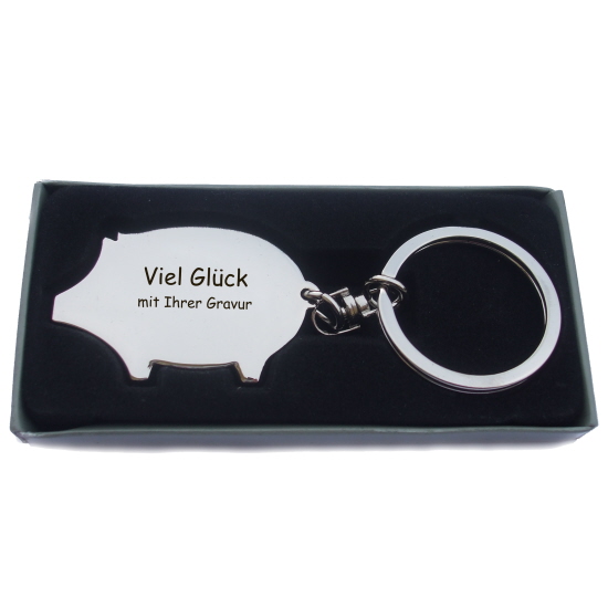 Gl�cks-Schweinchen - Schl�sselanh�nger mit GRAVUR nach Wunsch gestalten, 