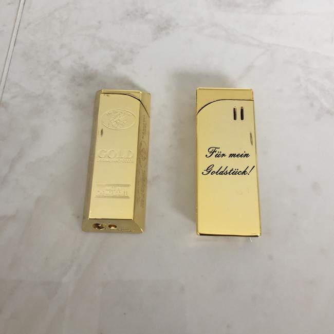 Goldbarren Gas-Feuerzeug mit individueller Gravur veredeln