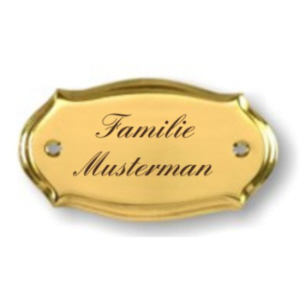 mit Ihrer WUNSCHGRAVUR MESSINGSCHILD Türschild 125x40mm mit Klebestreifen 