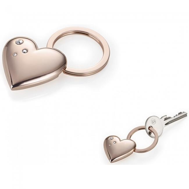 Herz Schl�sselanh�nger mit Swarovski Steinen in rose gold personalisieren