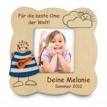 Bilderrahmen mit Kindermotiv mit Gravur nach Wunsch