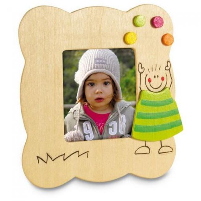 Holzbilderrahmen mit Gravur f�r ein Foto 45 x 45 mm