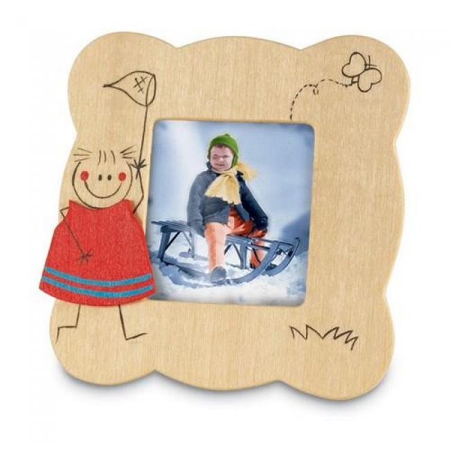 Holzbilderrahmen mit Gravur f�r ein Foto 45 x 45 mm