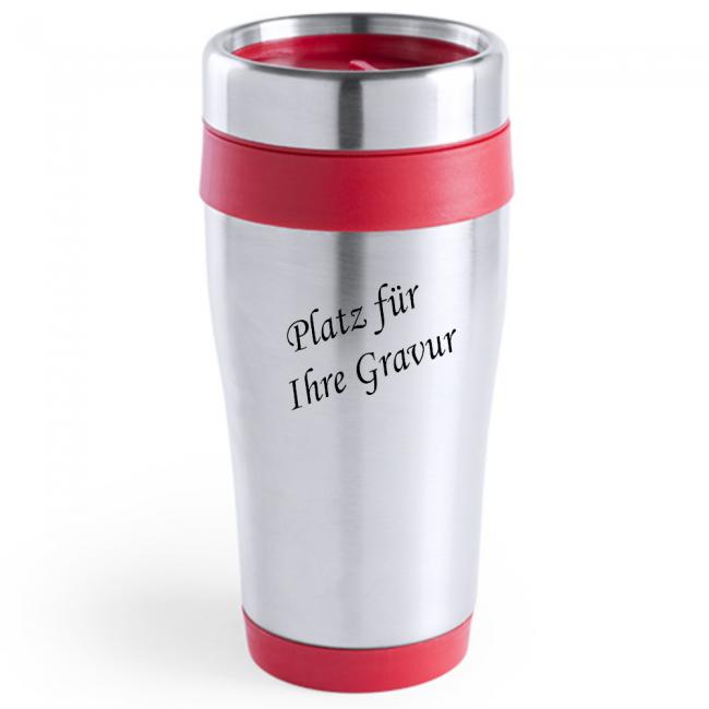 Isolierbecher Rot mit Gravur