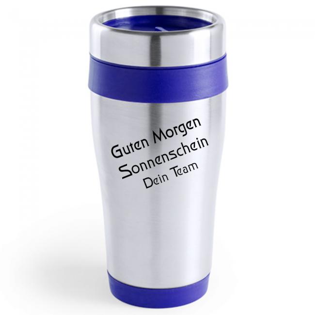 Kaffebecher mit Gravur, blau