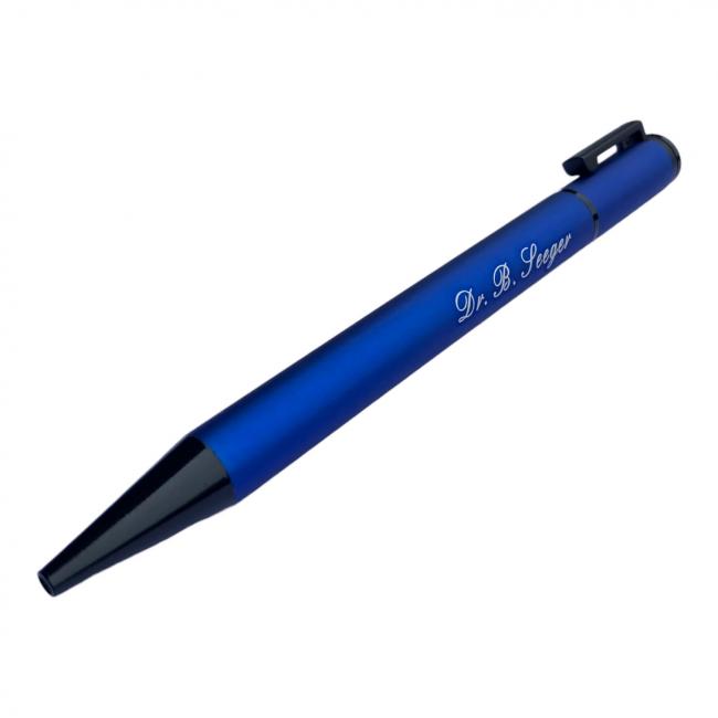 Ku-HK-75-blau. Blauer Kugelschreiber mit Gravur nach Vorgabe