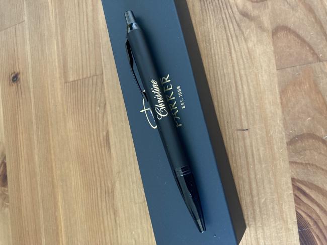 PARKER Mono Kugelschreiber Blau Mit Personalisierter Laser-Gravur – Professioneller Stift Mit Namen Oder Symbol