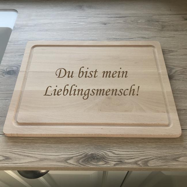 K�chenbrett gro� beschriften lassen.