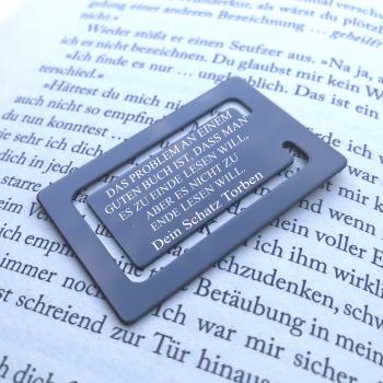 Lesezeichen graviert