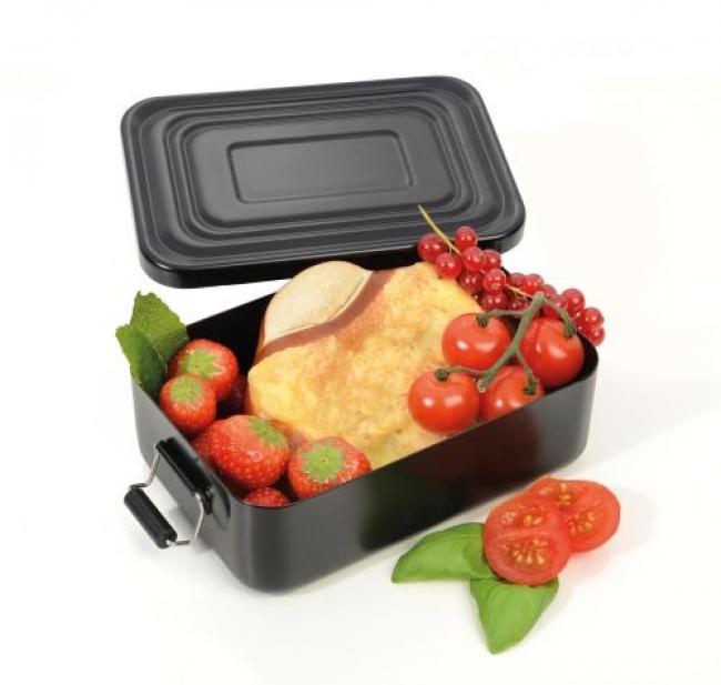 Lunch-Box, Brotdose mit Ihrer Gravur beschriften schwarz