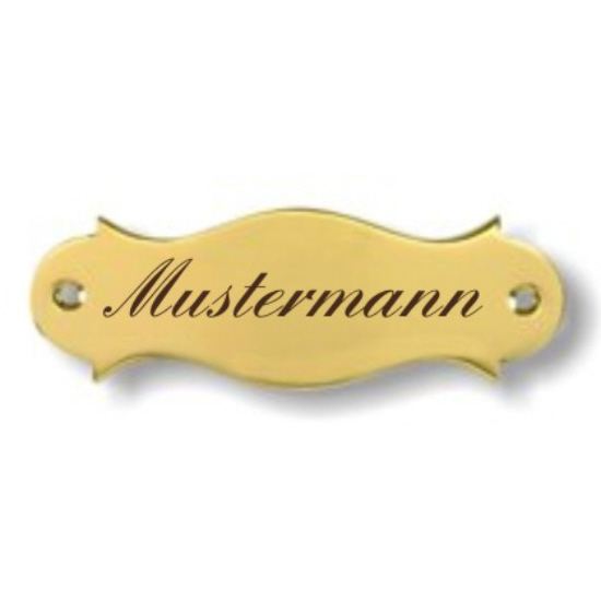 MESSINGSCHILD f�r die Haust�r aus massivem Messing 9,7cmx3,3cm mit Ihrer WUNSCHGRAVUR 