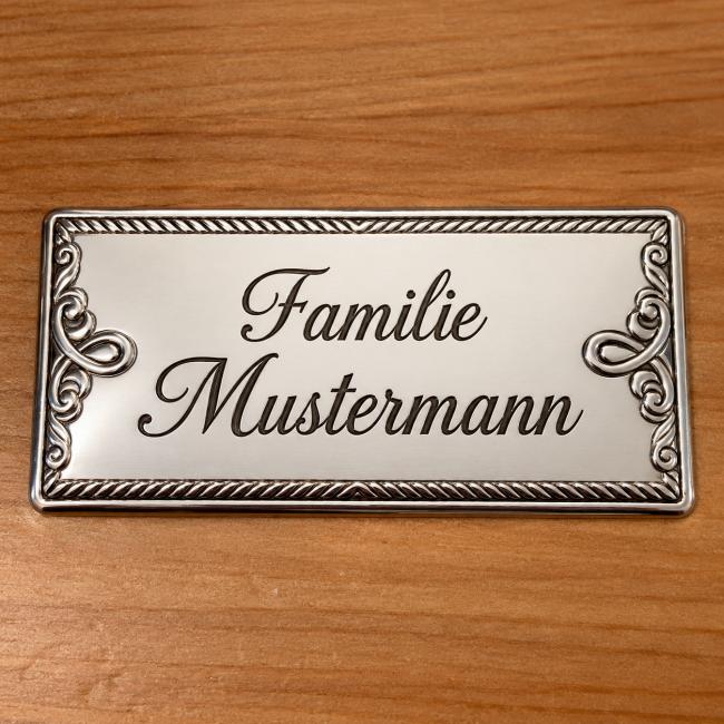 Namensschild mit Gravur selbstklebend � T�rschild & Briefkastenschild 7 x 3,3 cm