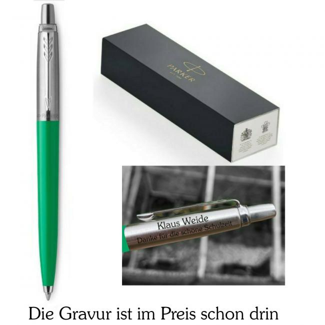 Parker Jotter Kugelschreiber Edelstahl/Kunststoff gr�n mit Gravur