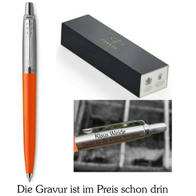 Parker Jotter Kugelschreiber Edelstahl/Kunststoff orange mit Gravur