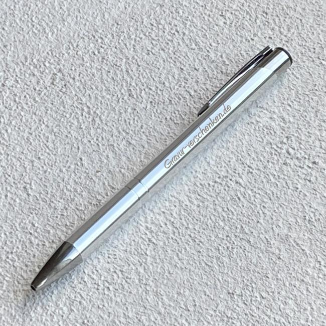 Personalisierbarer Kugelschreiber in silber
