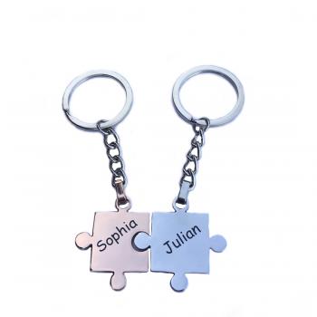 P�rchen Puzzle-Schl�sselanh�nger mit Gravur personalisi
