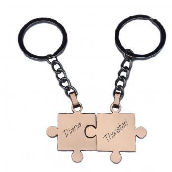 P�rchen Puzzle-Schl�sselanh�nger mit Gravur personalisi