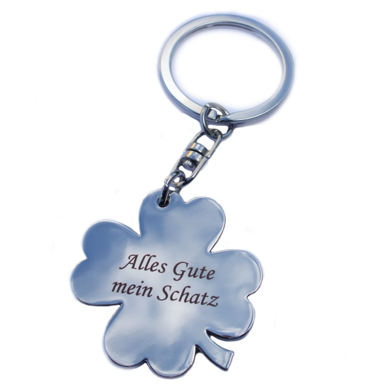 SCHL�SSELANH�NGER Kleeblatt inkl. GRAVUR nach Wunsch