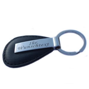 Schl�sselanh�nger in Leder-Optik mit Gravur-PLatte inkl. Gravur nach Wunsch