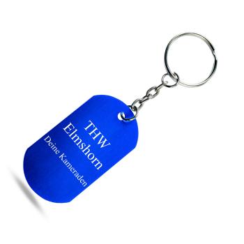 blauer Schl�sselanh�nger mit Wunschgravur beschriften