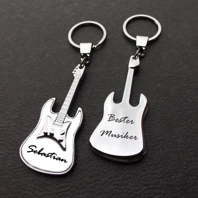 Schl�sselanh�nger Gitarre mit Wunschgravur personalisieren