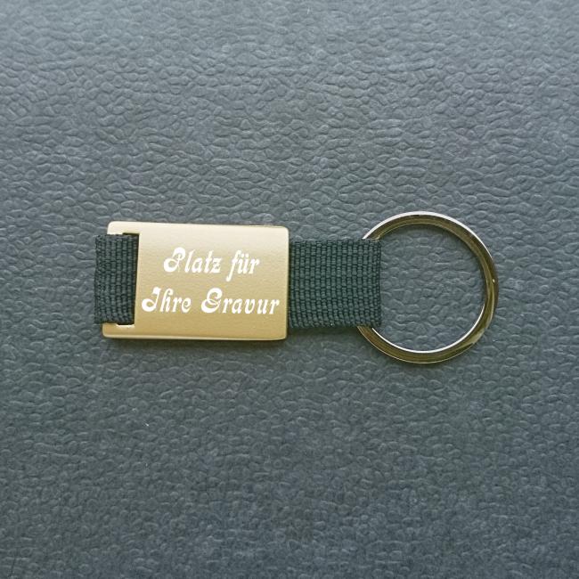 Schl�sselanh�nger Rechteck mit pers�nlicher Gravur verschenken - gold