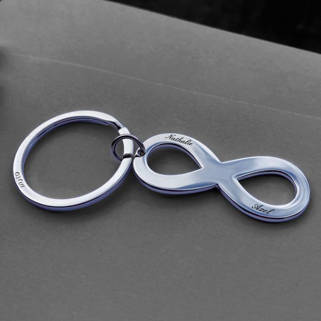 Schl�sselanh�nger Unendlichkeitszeichen Infiniti Loop mit Namen gravieren lassen