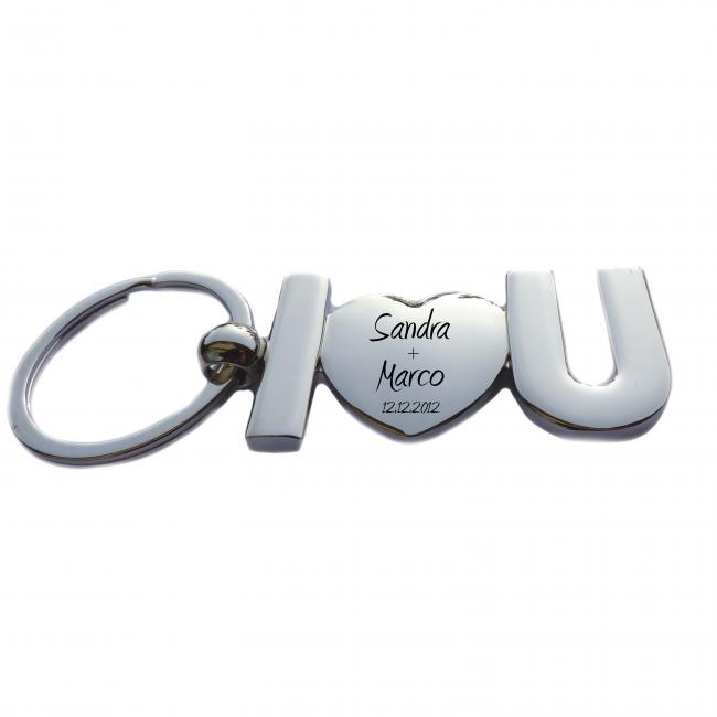 Schl�sselanh�nger "I love U" mit individueller Gravur
