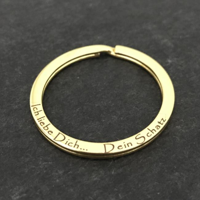Schl�sselring mit Gravur beschriften, Gold