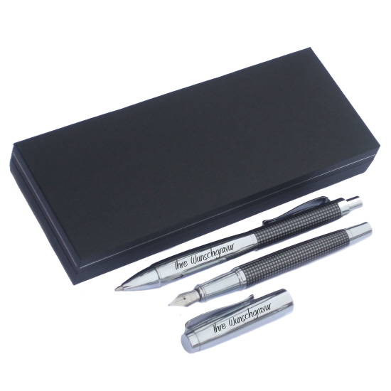 Schreibset F�ller und Kugelschreiber mir Ihrer Gravur in Geschenkbox