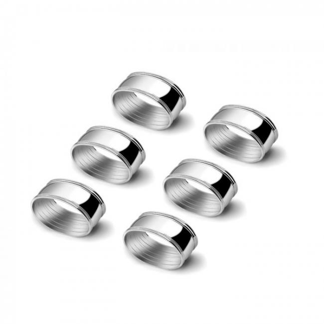 Serviettenring Oval - Gl�nzend - Set von 6 mit Gravur
