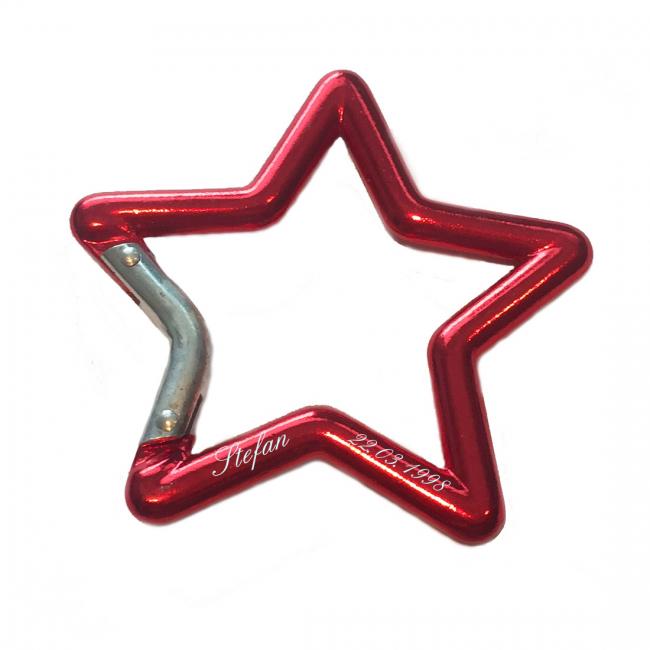 Stern Schl�sselanh�nger Karabiner aus Aluminium gravieren lassen
