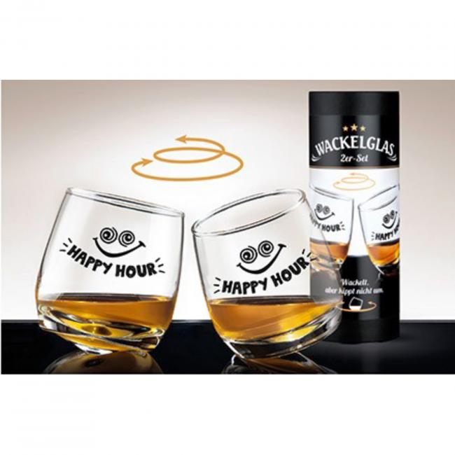 Wackelglas Happy Hour. Das Geschenk f�r den Whiskytrinker