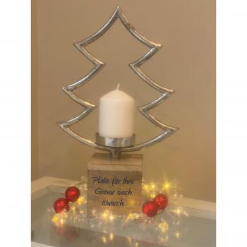 Weihnachtsbaum Deko aus Holz und Metall