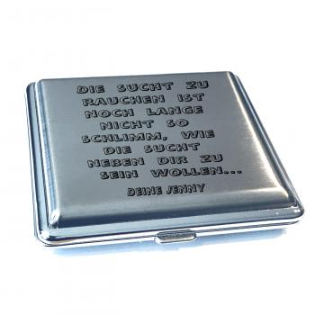 Zigarettenetui in Silber mit Elektrischem Feuerzeug Zigarettenbox Geschenk "NEU"