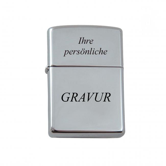 Zippo Feuerzeug Chrom poliert inkl. Wunschgravur