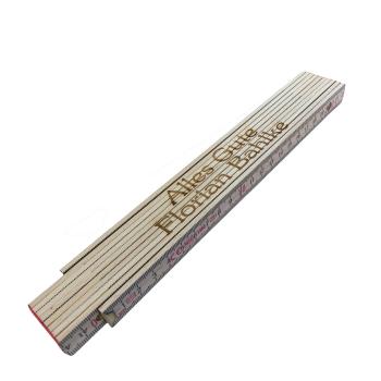 Holz-Zollstock 2 Meter inkl. Gravur nach Wunsch